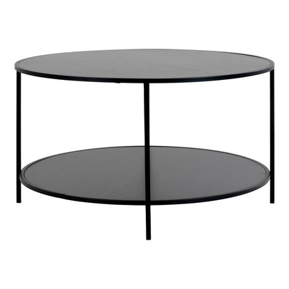 Runder Couchtisch aus Metall mit schwarzer Platte, Ø, 80 × 45 cm | VIA X SELECTION