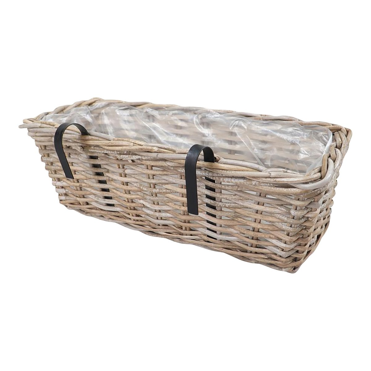 Hänge-Pflanzgefäß aus Kubu-Rattan, Natur, 60 ×, 20 × 23 cm | VIA X SELECTION