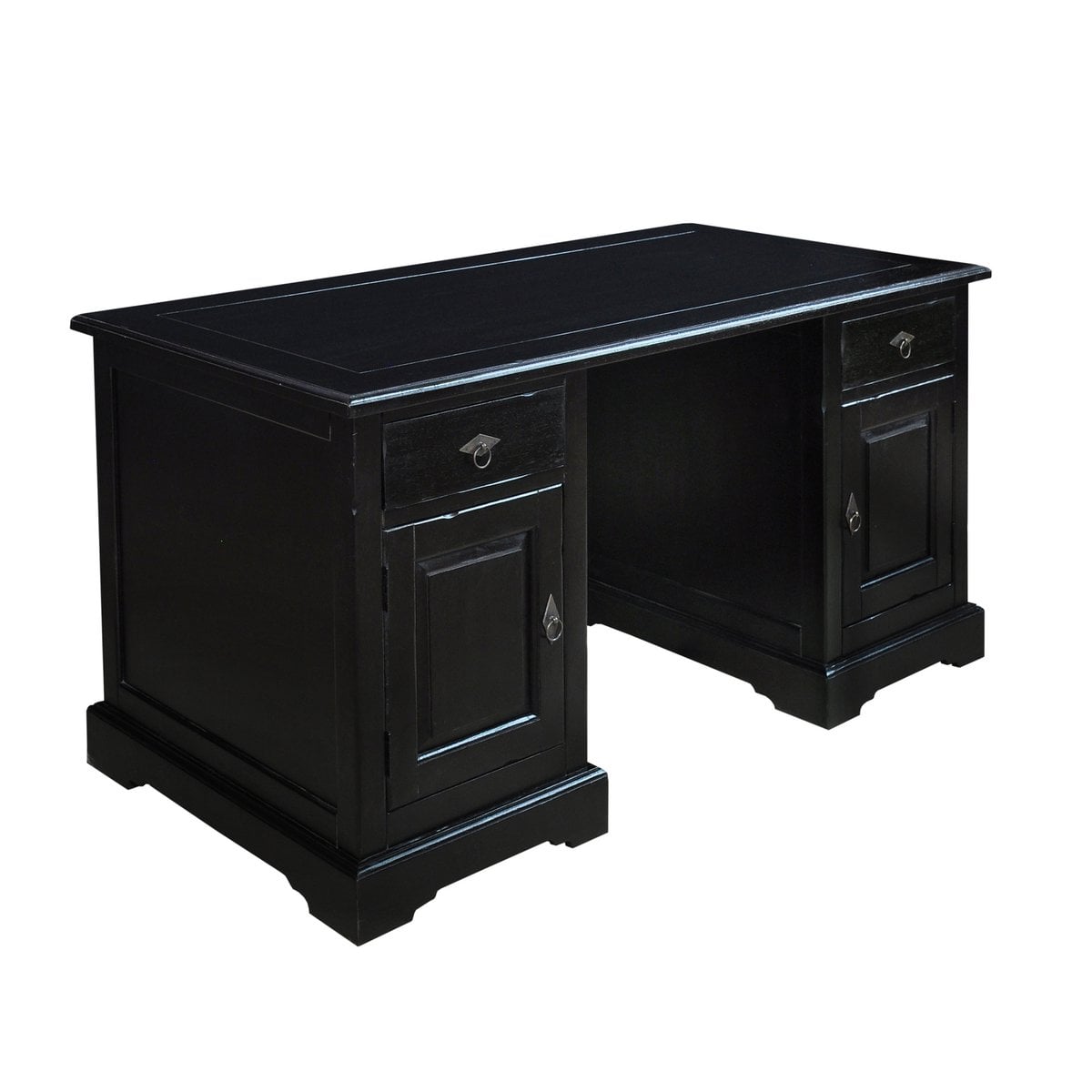 Schreibtisch aus Akazienholz mit Türen und Schubladen 150 cm | VIA X SELECTION
