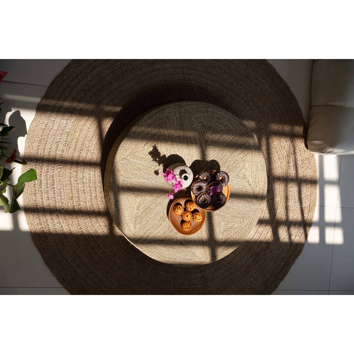Großer Pouf aus Seegras mit Flechtmuster | VIA X SELECTION