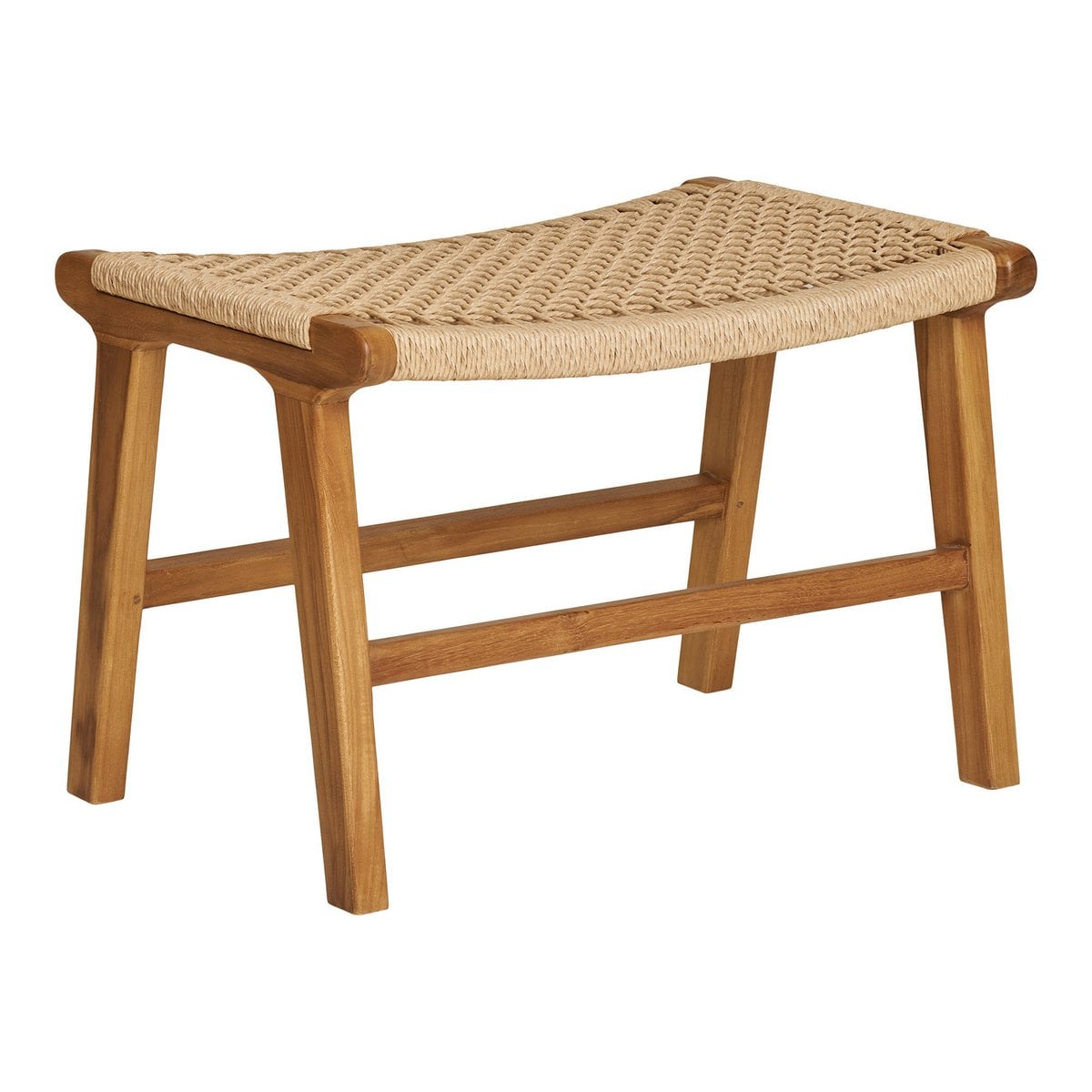 Fußhocker aus Teak und Polyrattan | VIA X SELECTION