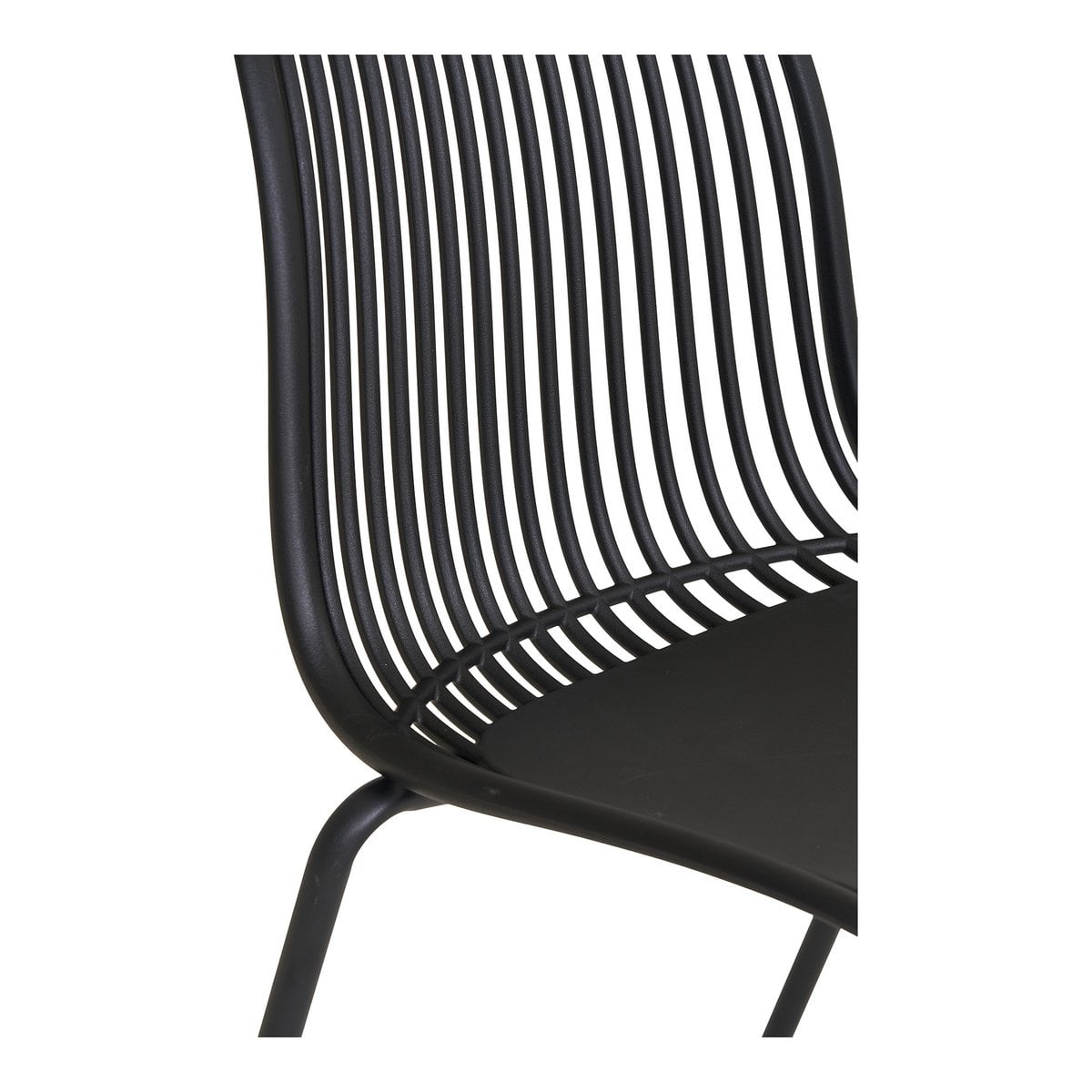 Stapelbarer Gartenstuhl in Schwarz, 4er-Set | VIA X SELECTION