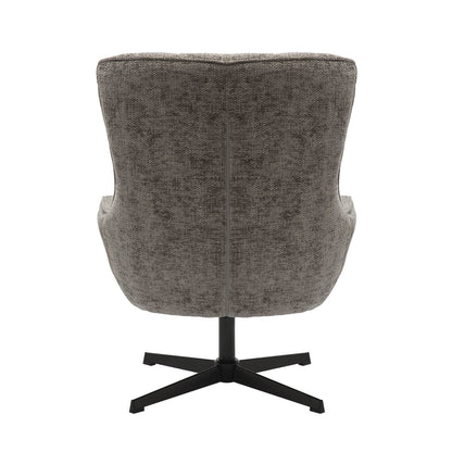 Drehsessel aus Chenille dunkelgrau | VIA X SELECTION