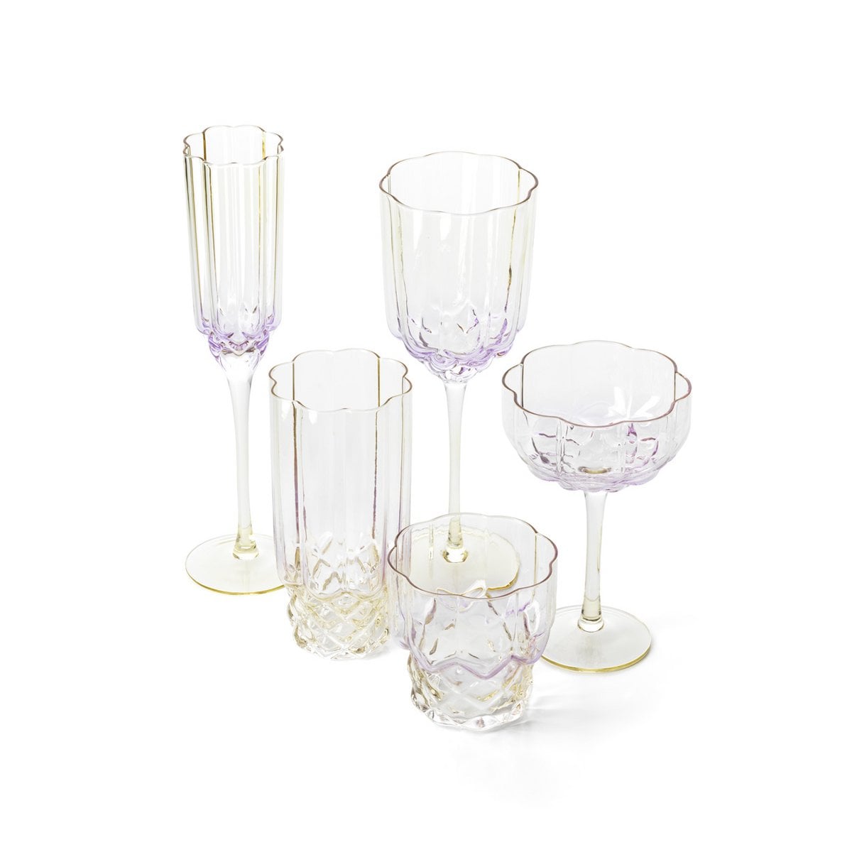 Sektflöte aus rosafarbenem Recyclingglas 26,5 cm | VIA X SELECTION