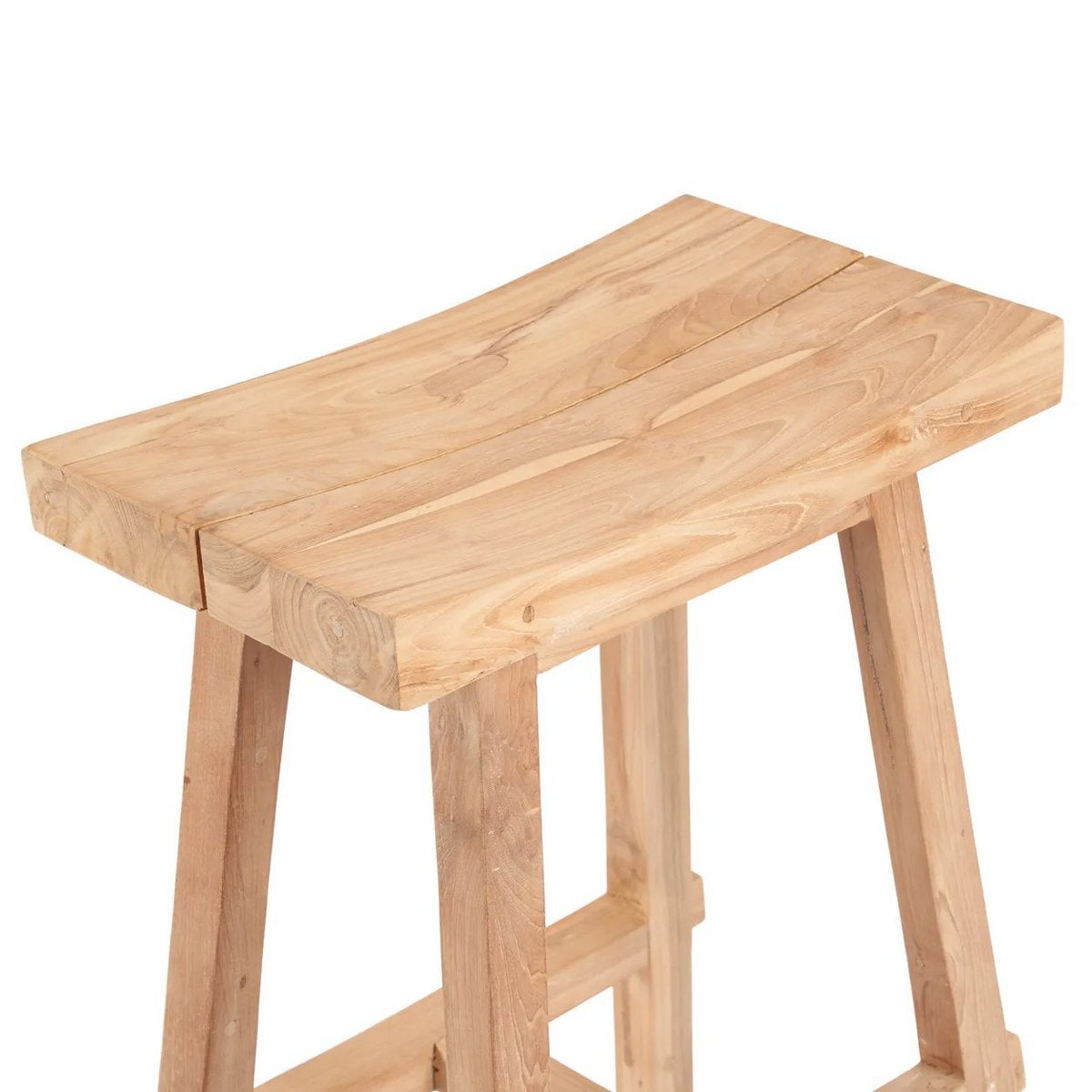 Outdoor-Barhocker aus Teakholz mit schmaler Sitzfläche | VIA X SELECTION