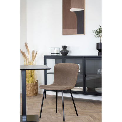 Esszimmerstuhl in brauner Felloptik im 2er-Set | VIA X SELECTION