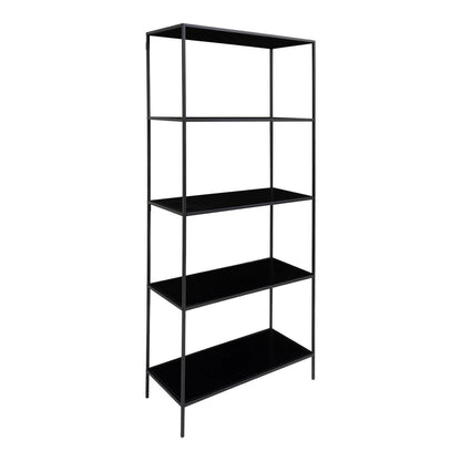 Regal aus schwarzem Stahl mit 5 Böden, 80 × 36 × 170 cm | VIA X SELECTION