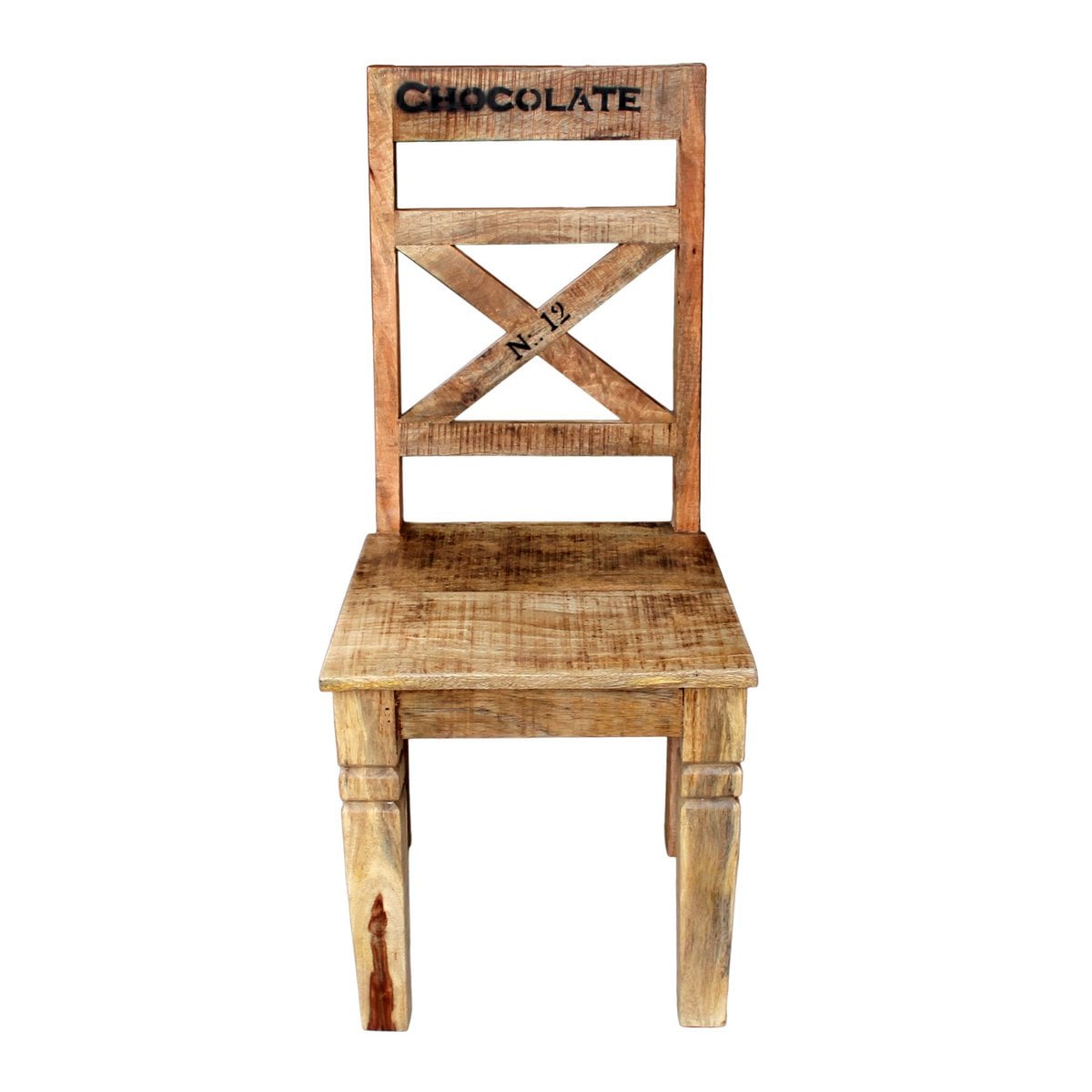 Esszimmerstuhl aus recyceltem Mangoholz mit rustikaler Patina im 2er-Set | VIA X SELECTION