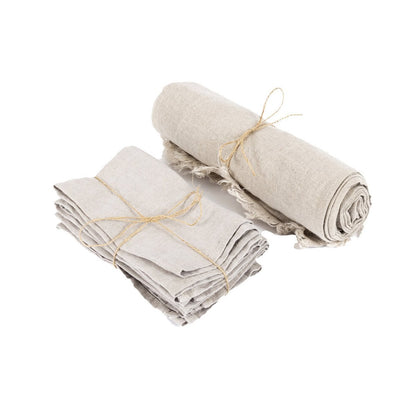Leinentischdecke in Beige, 150 × 150 cm | VIA X SELECTION
