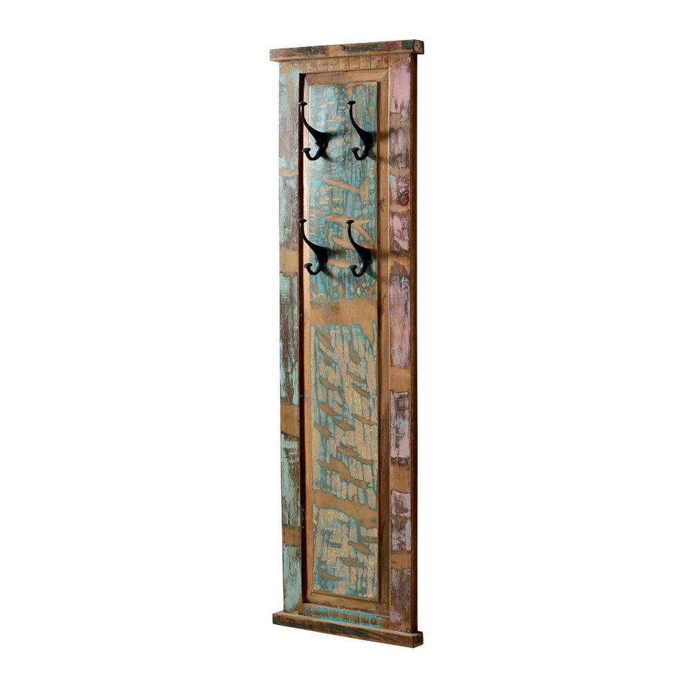 Wandgarderobe aus Massivholz mit 8 Haken, 35 × 8 × 110 cm | VIA X SELECTION