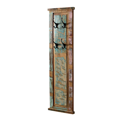 Wandgarderobe aus Massivholz mit 8 Haken, 35 × 8 × 110 cm | VIA X SELECTION