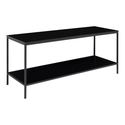 Offenes TV-Lowboard in Schwarz mit Stahlgestell, 100 × 36 × 45 cm | VIA X SELECTION