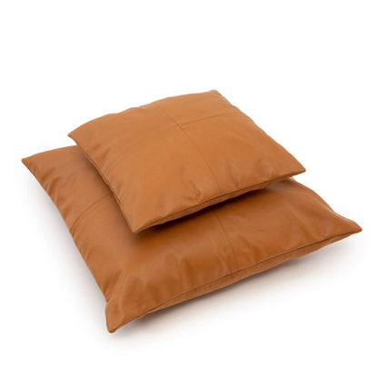 Kissenbezug aus Leder in Cognacbraun, 60 × 60 cm | VIA X SELECTION