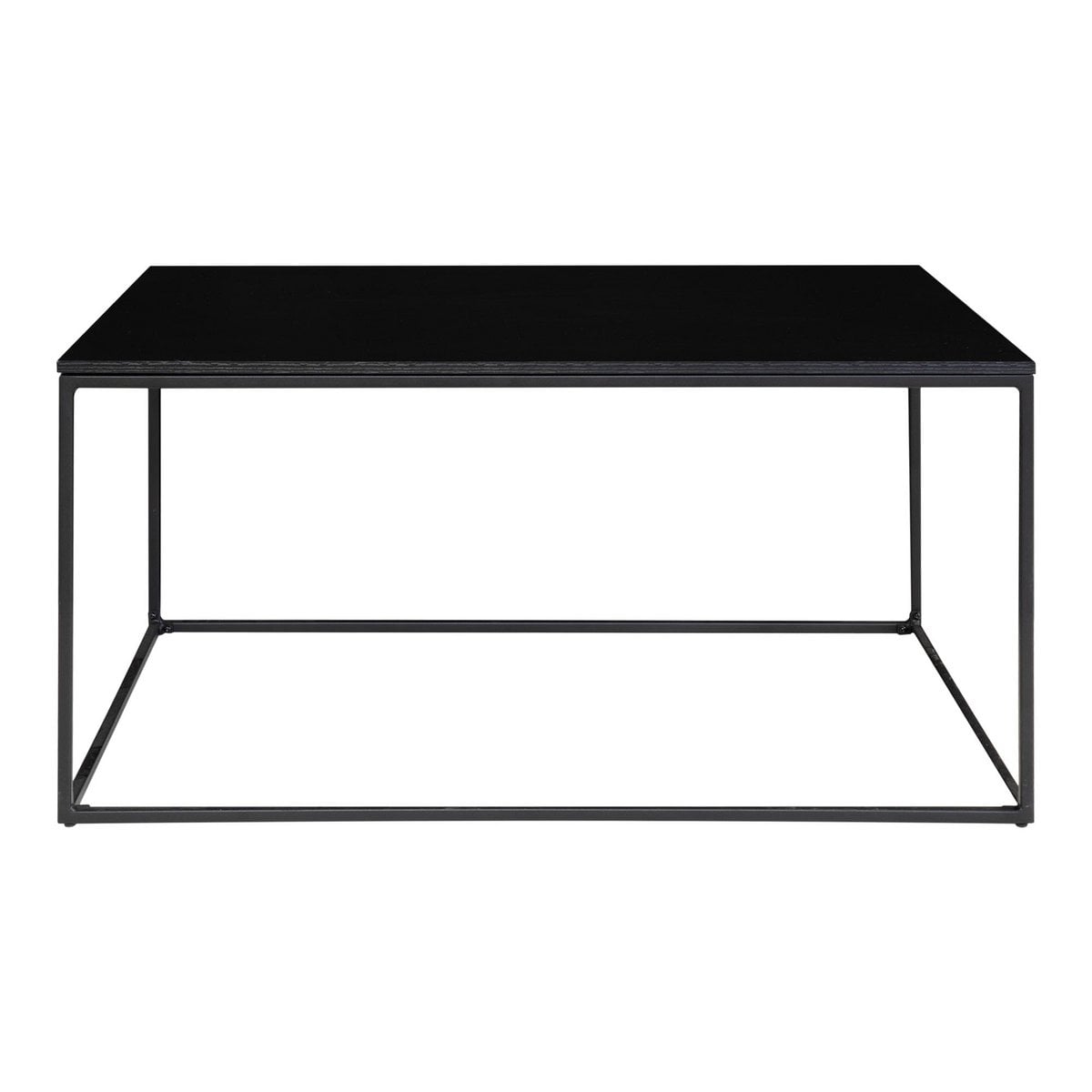 Couchtisch aus Stahl mit schwarzer Glasplatte, 90 × 60 × 45 cm | VIA X SELECTION