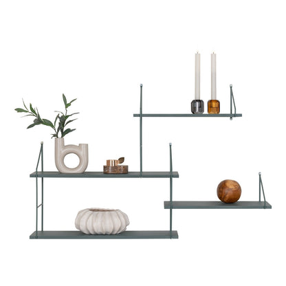 Wandregal mit 4 Ablagen grün 99 × 17,5 × 62 cm | VIA X SELECTION