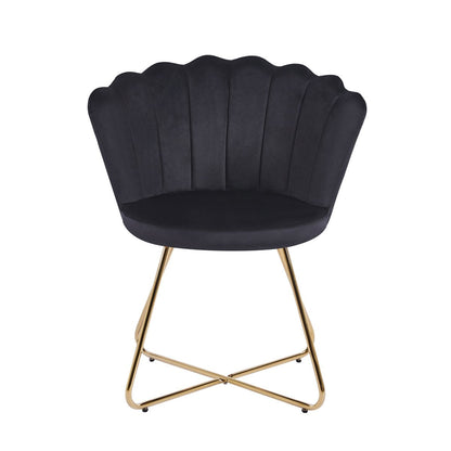 Muschelstuhl aus Samt schwarz im 2er-Set | VIA X SELECTION