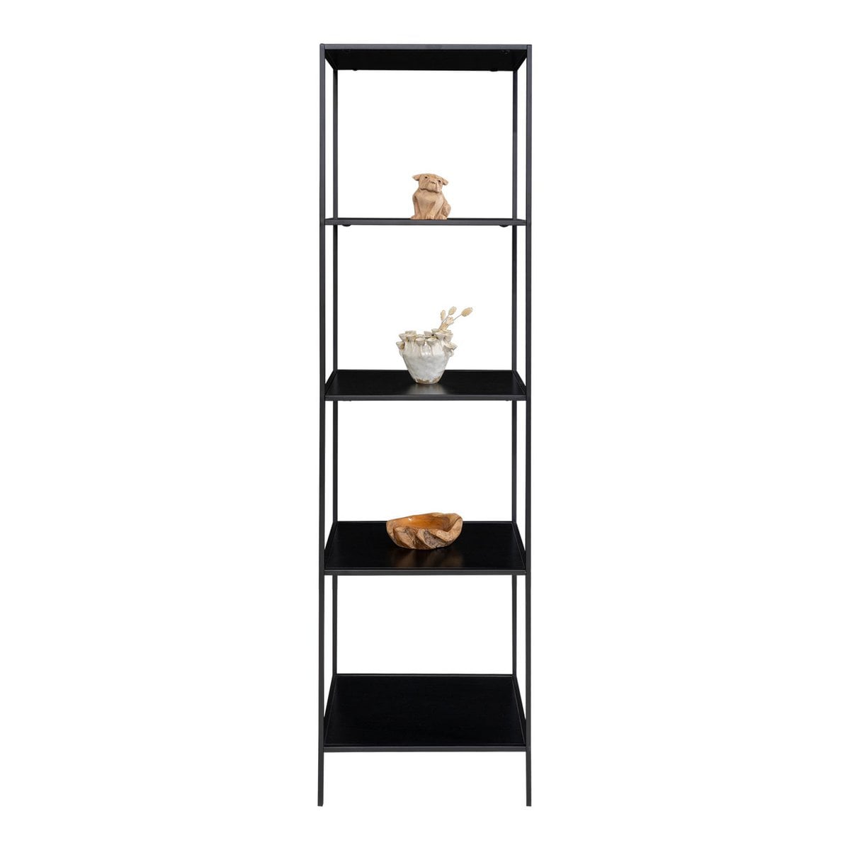 Regal mit 5 Ablagen schwarz, 51 × 36 × 170 cm | VIA X SELECTION