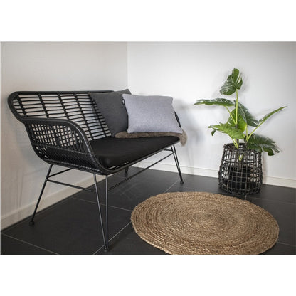 Kleiner runder Teppich aus geflochtener Jute natur, Ø 90 cm | VIA X SELECTION