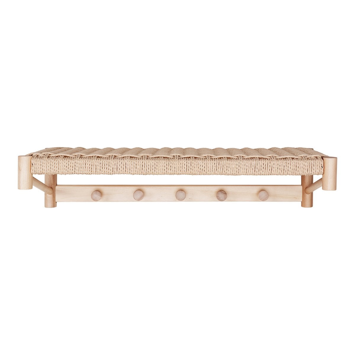 Wandregal mit Hakenleiste und Ablage natur, 78 × 31 × 17 cm | VIA X SELECTION