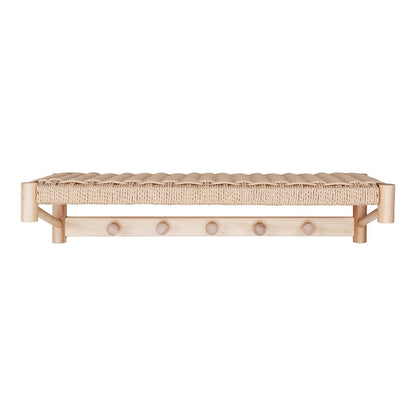 Wandregal mit Hakenleiste und Ablage natur, 78 × 31 × 17 cm | VIA X SELECTION