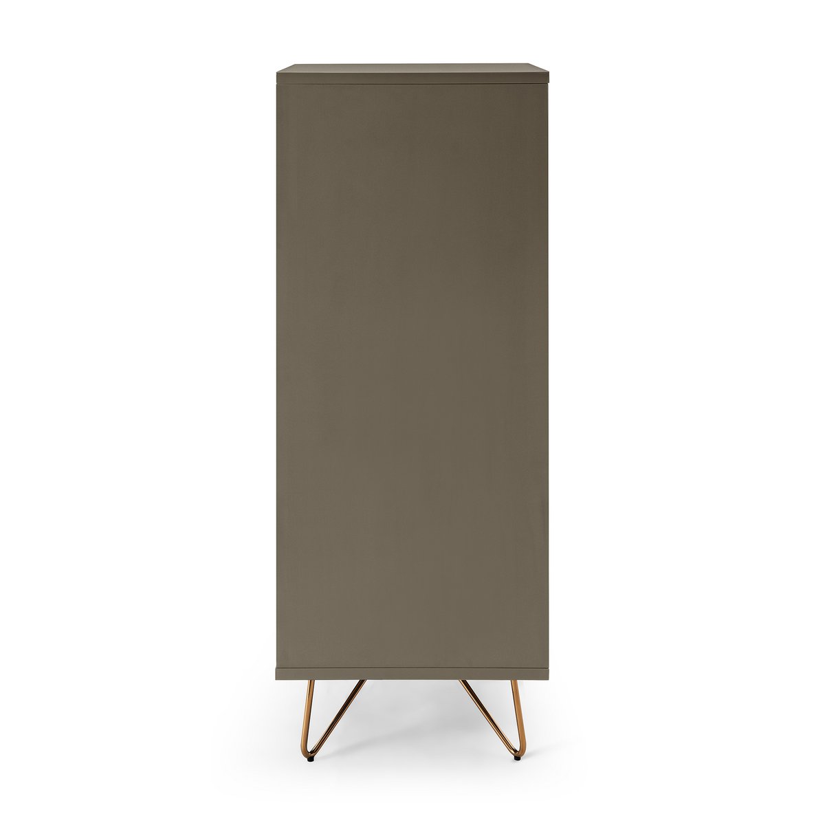 Hochkommode grau mit Spiegelklappe, 40 × 45 × 110 cm | VIA X SELECTION