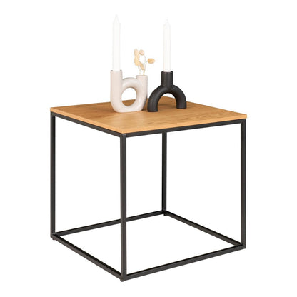 Beistelltisch in Eichenoptik und Schwarz, 45 × 45 × 45 cm | VIA X SELECTION