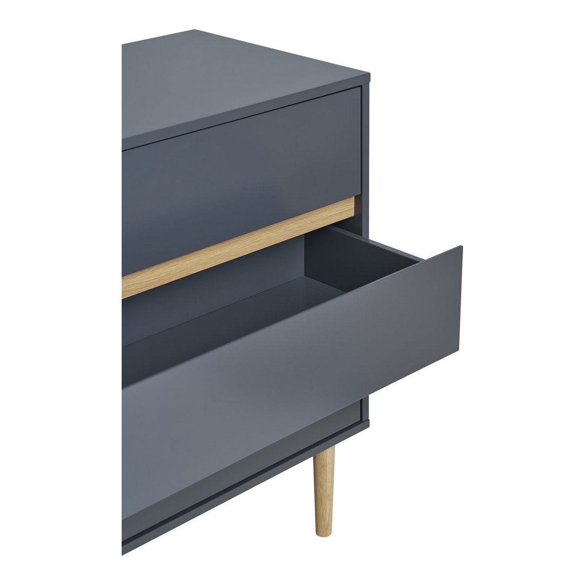 Sideboard dunkelgrau mit drei Schubladen, 80 × 40 × 80 cm | VIA X SELECTION
