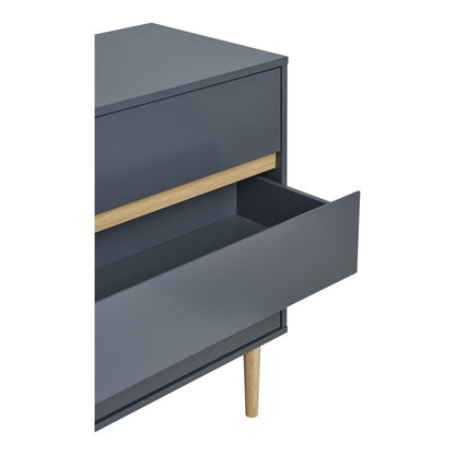Sideboard dunkelgrau mit drei Schubladen, 80 × 40 × 80 cm | VIA X SELECTION