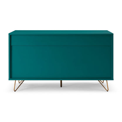Kommode blau mit 6 Schubladen, 40 × 120 × 70 cm | VIA X SELECTION