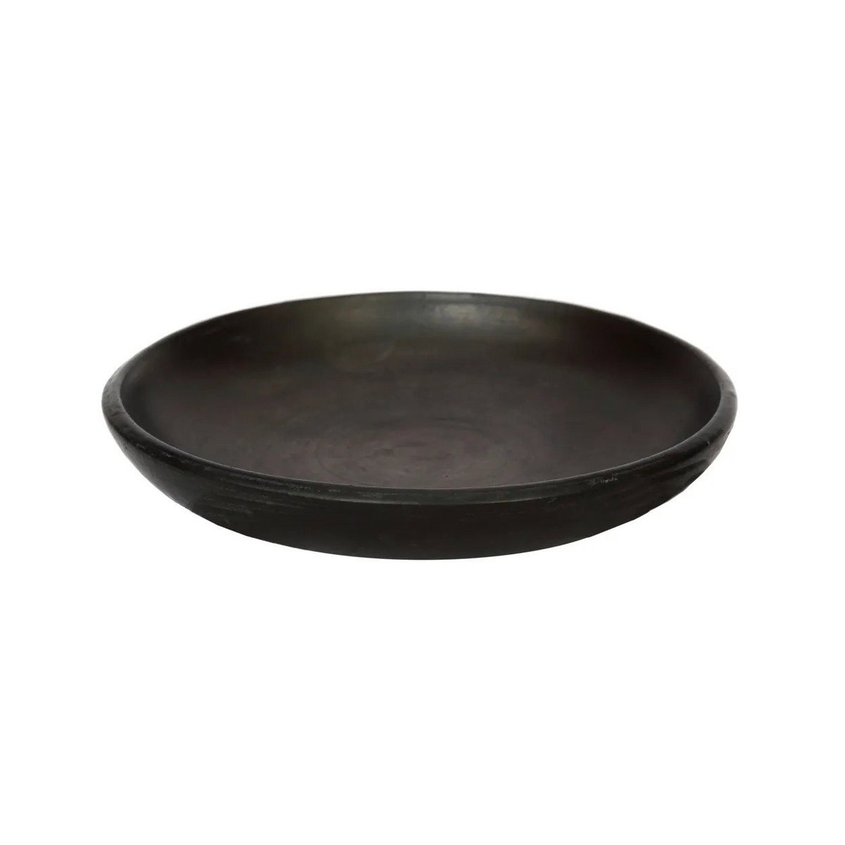 Schwarzer Teller aus gebrannter Terrakotta 26 cm | VIA X SELECTION