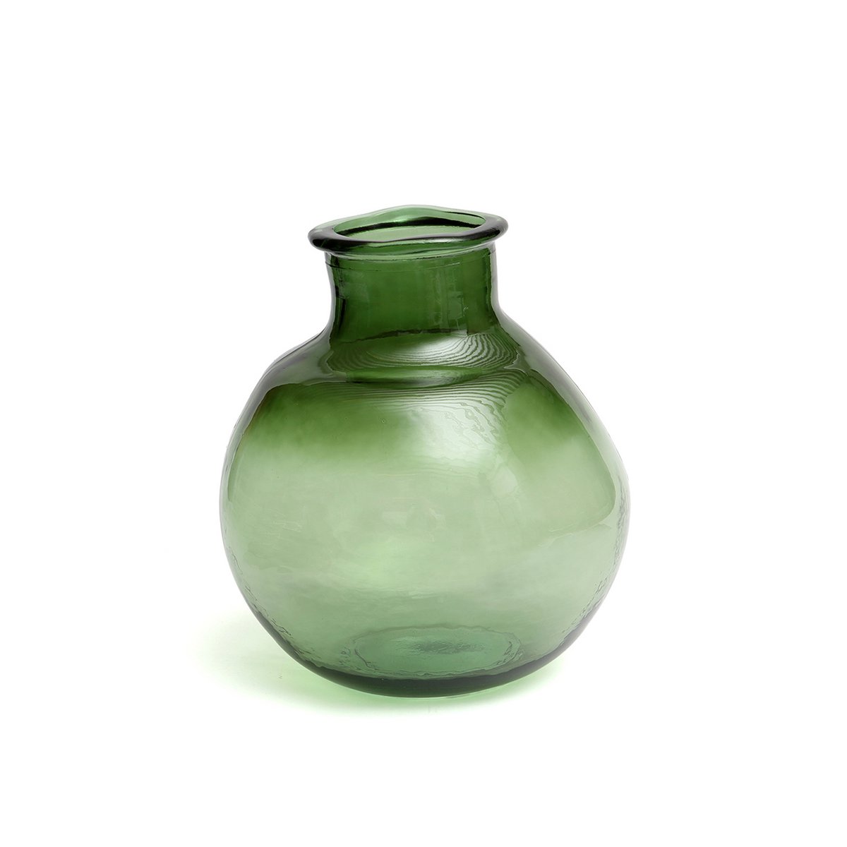 Organische Vase aus grünem Recyclingglas | VIA X SELECTION