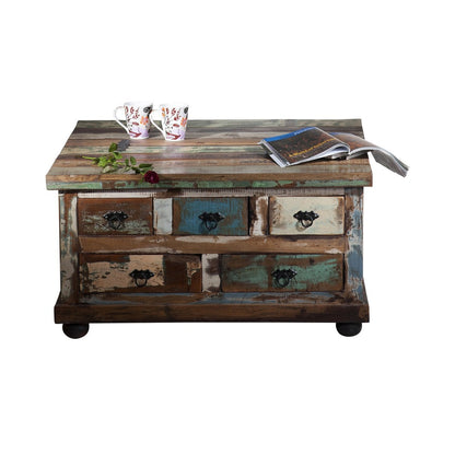 Couchtisch-Truhe aus Holz und Kaffeesack mit Stauraum, 90 × 90 × 47 cm | VIA X SELECTION