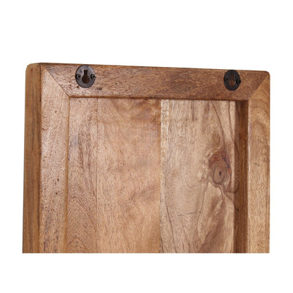 Wand-Weinregal aus Mangoholz und schwarzem Metall für 4 Flaschen, 16 × 33 × 80 cm | VIA X SELECTION