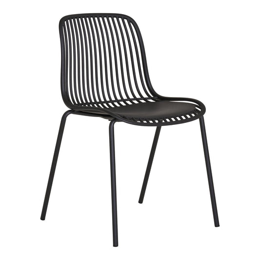 Stapelbarer Gartenstuhl in Schwarz, 4er-Set | VIA X SELECTION