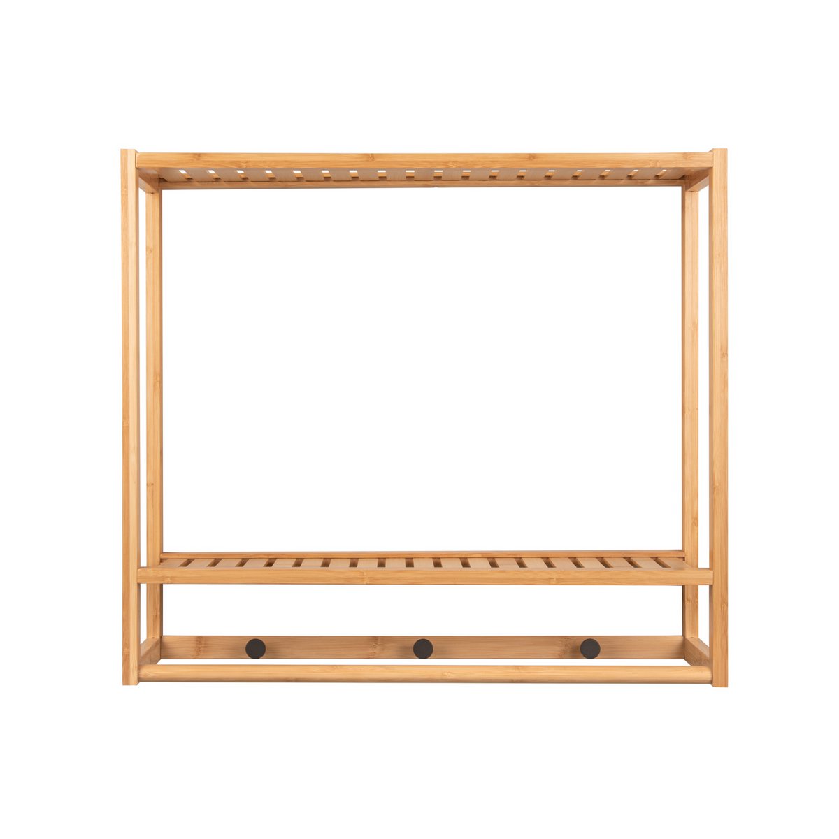 Wandgarderobe aus Bambus natur, 60 × 20 × 54 cm | VIA X SELECTION