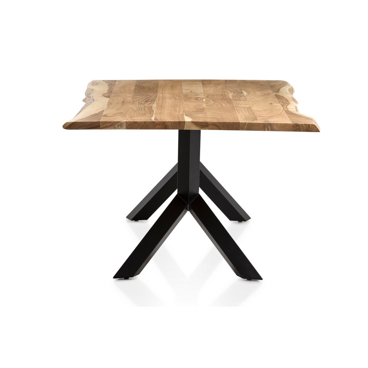 Esstisch Akazienholz Naturkante Y-Metallgestell, 200 × 100 cm | VIA X SELECTION