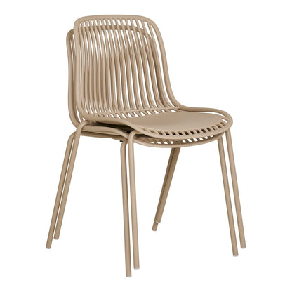 Stapelbarer Gartenstuhl in Sand, 4er-Set | VIA X SELECTION