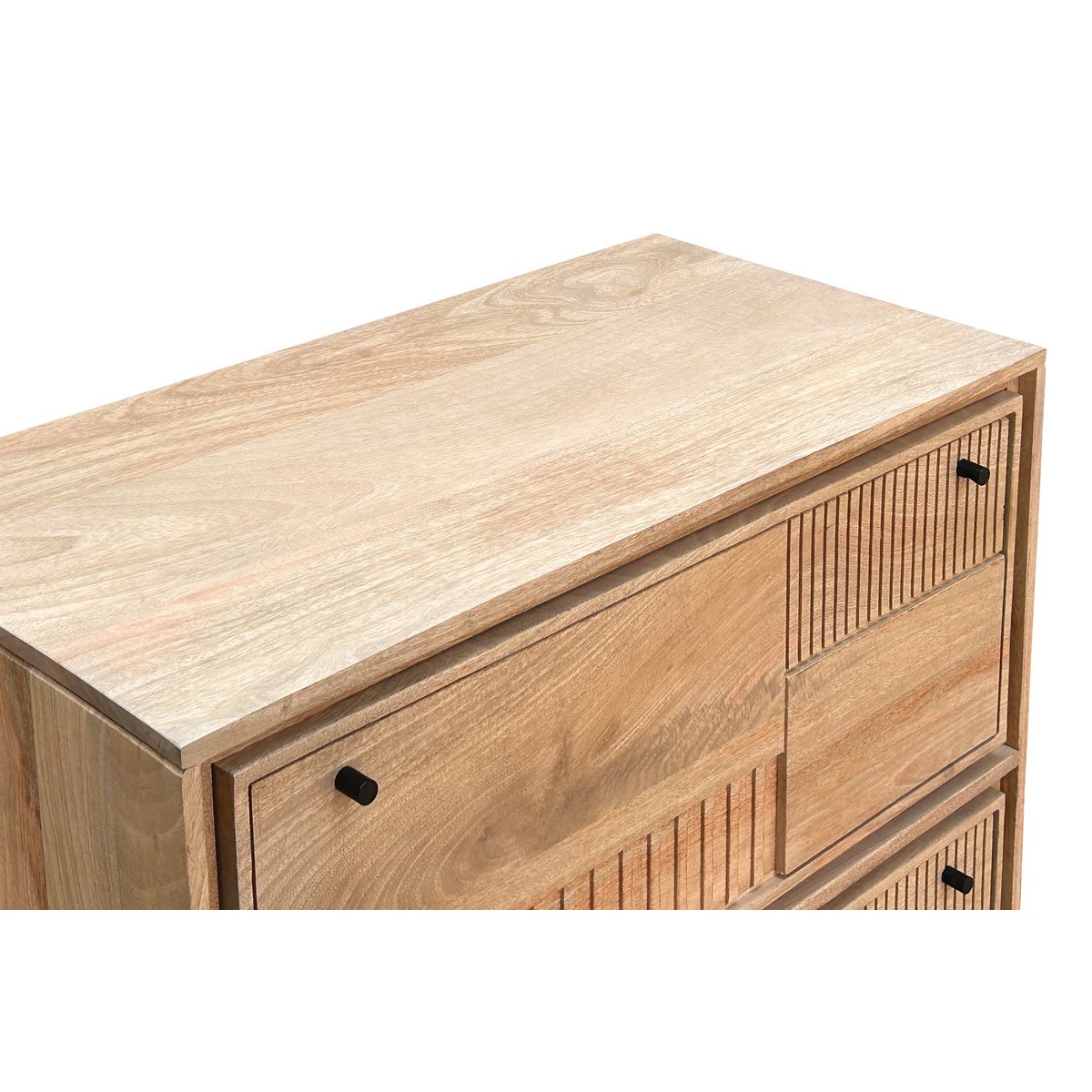 Schuhschrank aus Mangoholz mit Lamellenfront, 40 × 85 × 90 cm | VIA X SELECTION