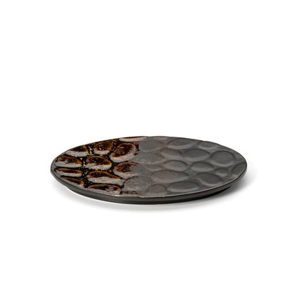 Ovaler Keramikteller in Braun 25,9 × 18 cm | VIA X SELECTION