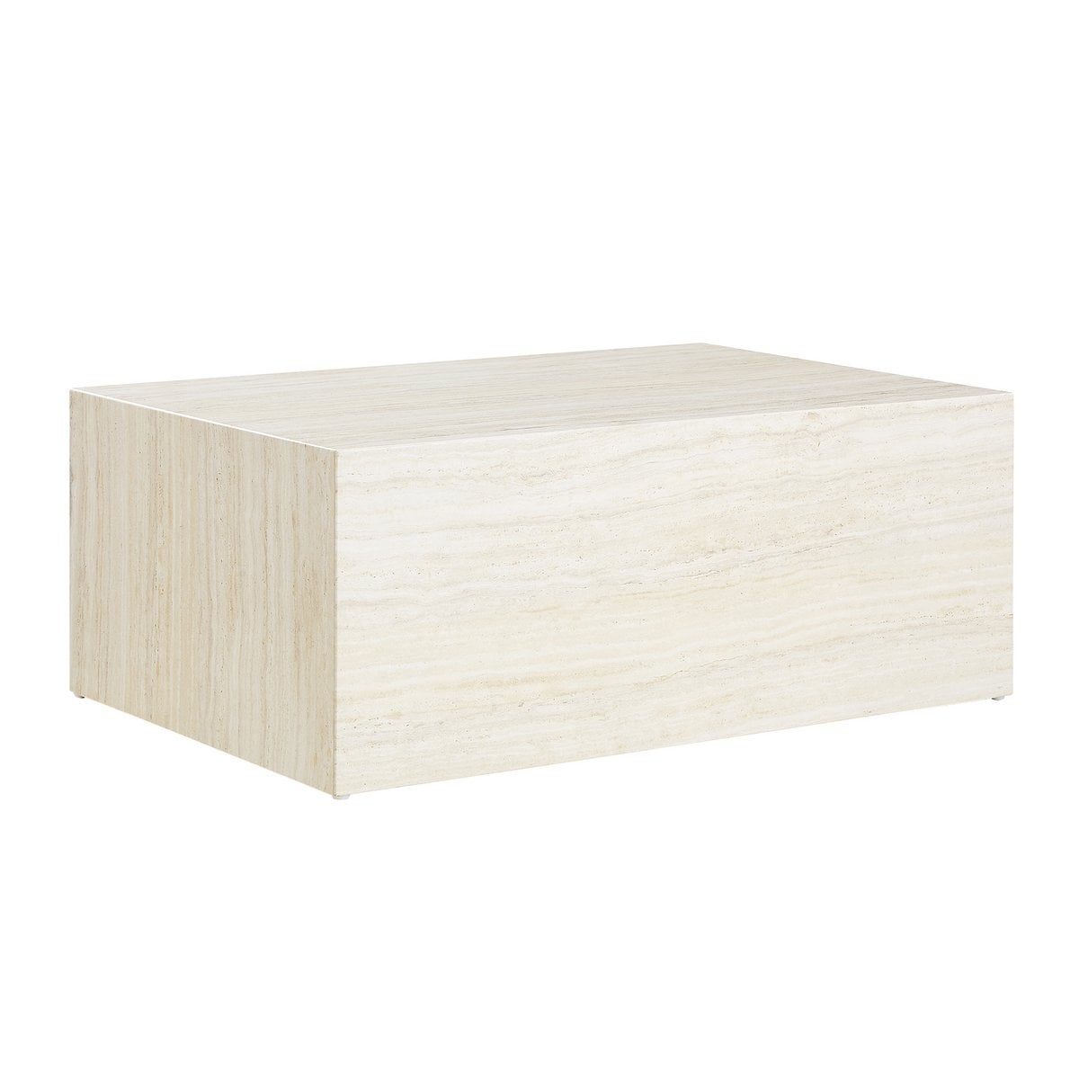 Couchtisch in Travertinoptik, 90 × 60 × 35 cm | VIA X SELECTION