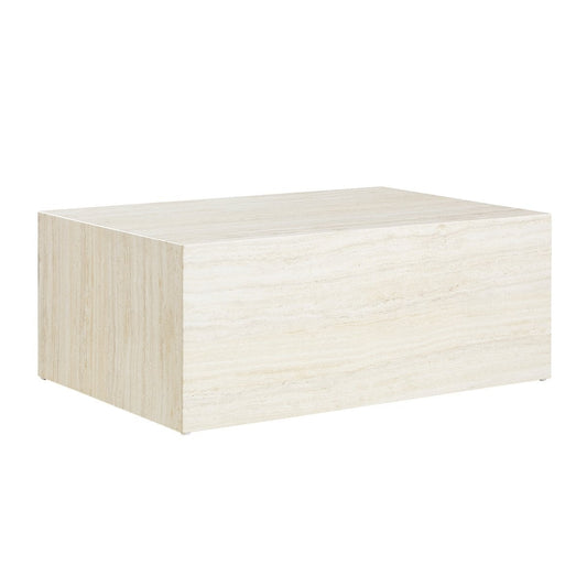 Couchtisch in Travertinoptik, 90 × 60 × 35 cm | VIA X SELECTION