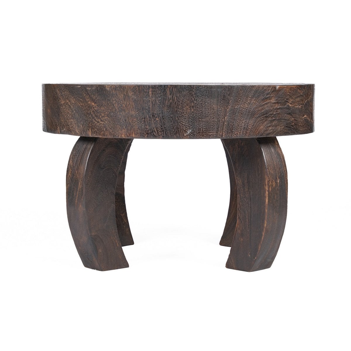 Runder Couchtisch aus Holz im Walnusston, Ø, 70 × 45 cm | VIA X SELECTION