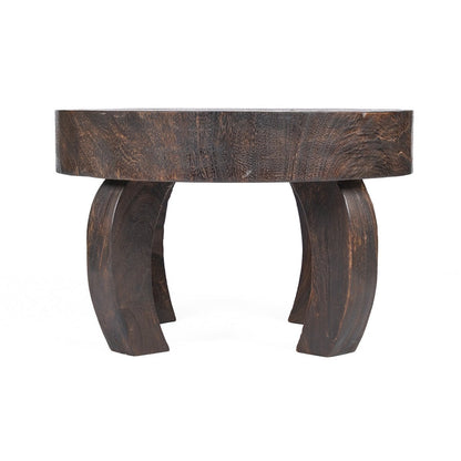 Runder Couchtisch aus Holz im Walnusston, Ø, 70 × 45 cm | VIA X SELECTION