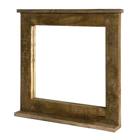 Wandspiegel aus Mangoholz mit Ablage, 70 × 69 cm | VIA X SELECTION