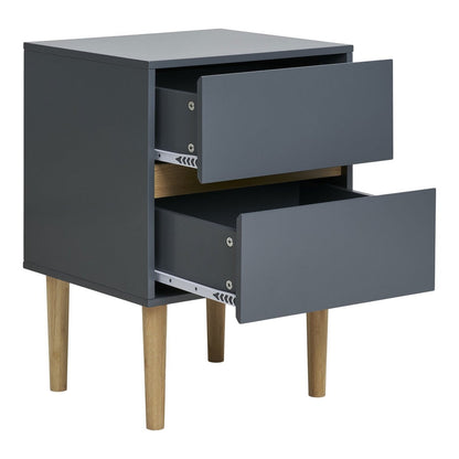 Beistelltisch mit 2 Schubladen in Dunkelgrau, 35 × 40 × 55 cm | VIA X SELECTION
