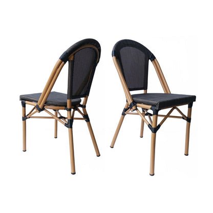 Bistrostuhl in Rattanoptik mit beigem Aluminiumgestell im 2er-Set | VIA X SELECTION