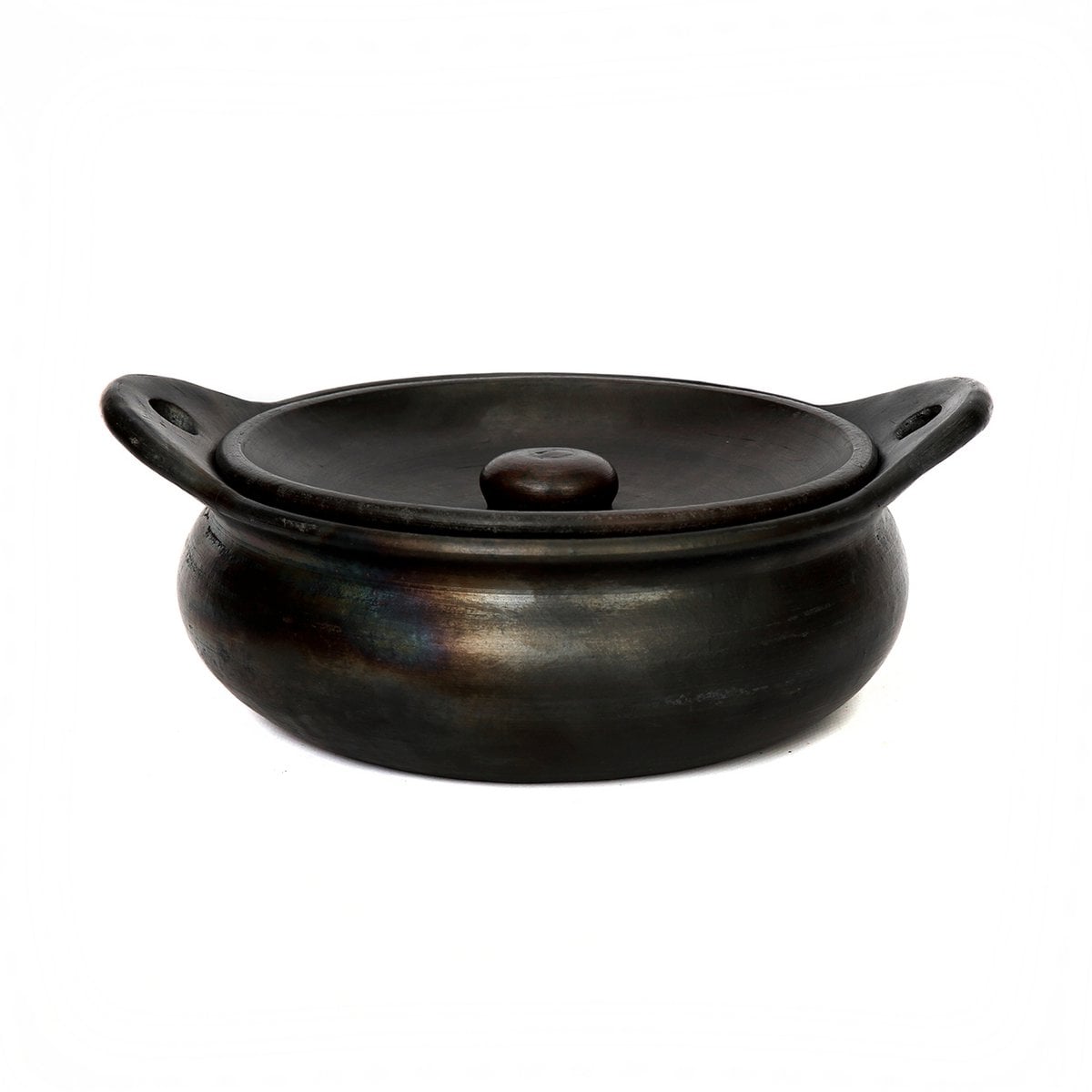 Flacher Serviertopf aus schwarzer Terrakotta | VIA X SELECTION