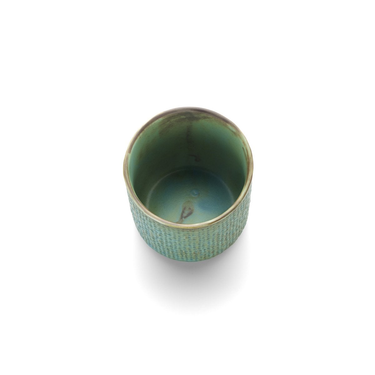 Kleine Tasse aus grünblauer Keramik 7 cm | VIA X SELECTION