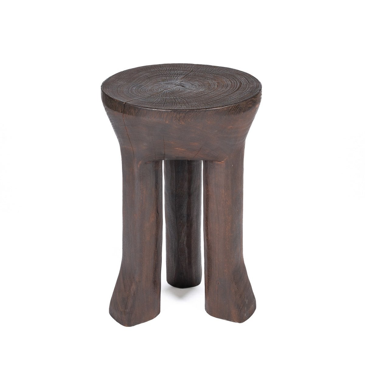 Dreibein-Beistelltisch in Dunkelwalnuss, 40 × 40 × 60 cm | VIA X SELECTION