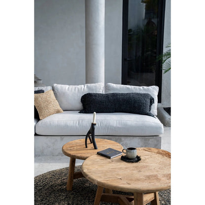 Langer Kissenbezug aus Baumwolle in Schwarz und Dunkelblau, 35 × 100 cm | VIA X SELECTION